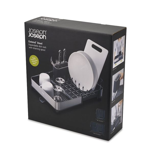 Сушилка для посуды раздвижная extend steel серая