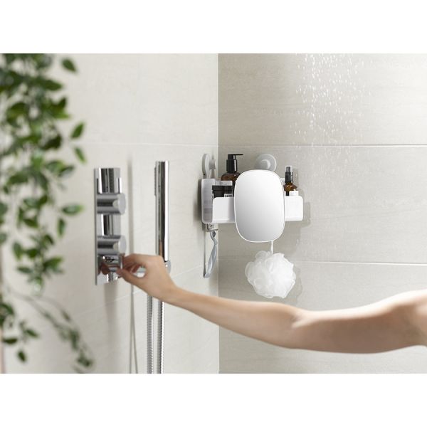 Органайзер для душа с зеркалом easystore угловой белый