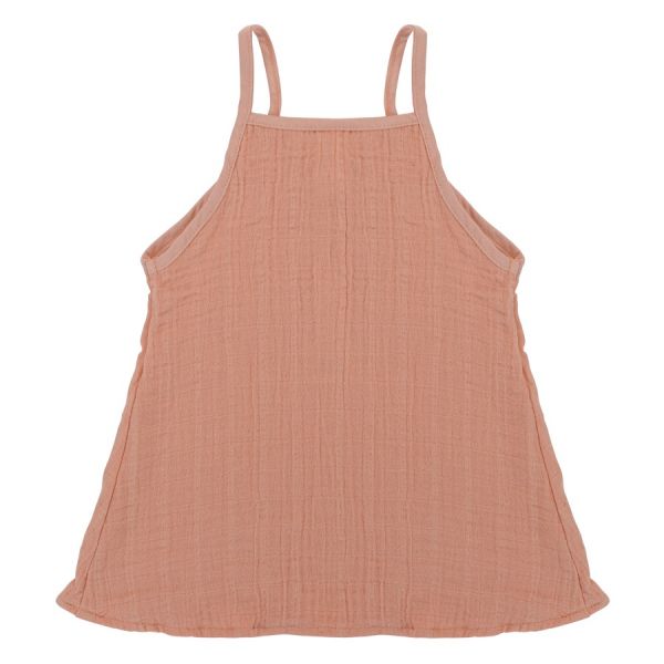 Топ из хлопкового муслина цвета пыльной розы из коллекции essential 12-18m