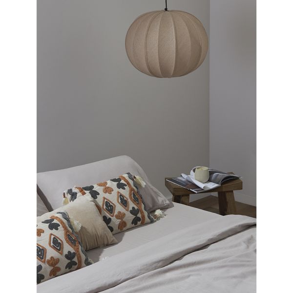 Простыня на резинке изо льна и хлопка серо-бежевого цвета из коллекции essential, 180х200х30 см Tkano