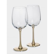 Бокал для белого вина 430 мл, 2 шт, стекло, золотистая ножка, Ravello ANNA LAFARG