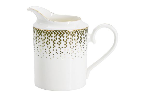 Сервиз чайный на 6 персон Virtus, 21 предмет, костяной фарфор, бело-зеленый, с золотистым кантом, матовый, Anna Lafarg Emily