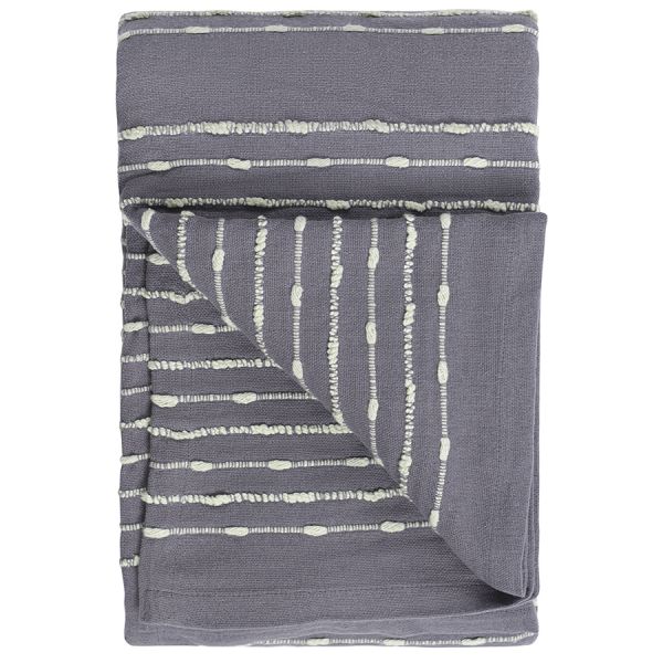 Покрывало из хлопка серого цвета с декоративной строчкой из коллекции Ethnic 180х250 см