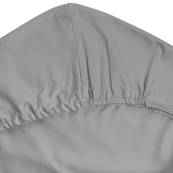 Простыня на резинке из сатина светло-серого цвета из коллекции essential 200х200 см