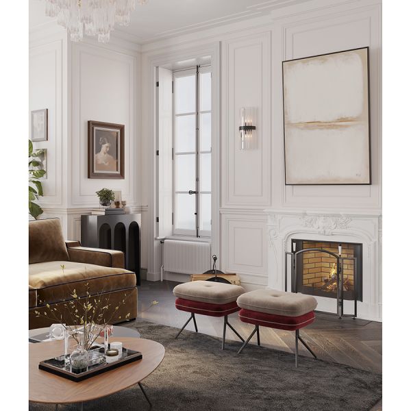 Пуф pea, велюр, бежевый/бордовый Bergenson Bjorn