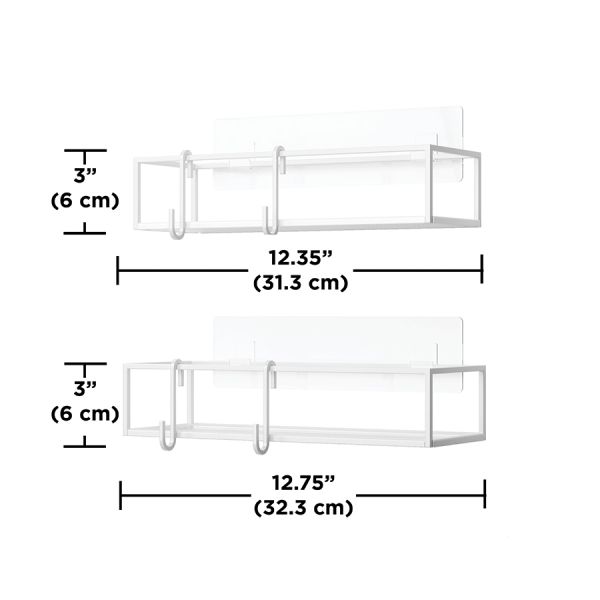 Набор из 2-х полок для ванной cubiko, белые Umbra