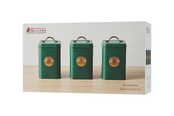 Набор банок для сыпучих продуктов Grandham, зелёные, 1,45 л, 3 шт Maxwell & Williams