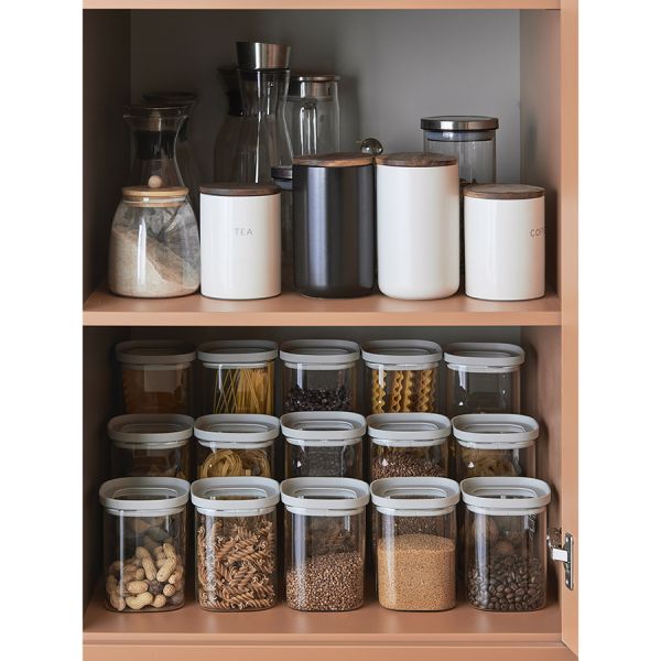 Банка для хранения стеклянная с крышкой 1.5 л, светло-серая Smart Solutions