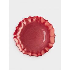 Тарелка обеденная 28 см, стекло, красная, Seville Anna Lafarg