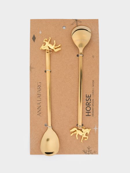 Ложка десертная 15 см, 2 шт, сталь, шампань, Лошадь, Horse Anna Lafarg