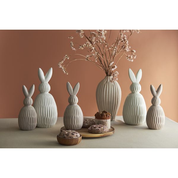 Декор из фарфора белого цвета trendy bunny из коллекции essential, 12,5х12,5x30,5 см Tkano