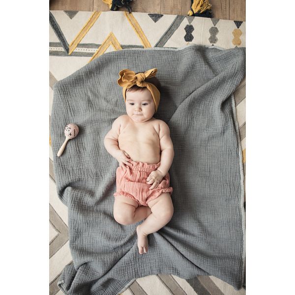 Шорты для новорожденных из хлопкового муслина цвета пыльной розы из коллекции essential 6-9m