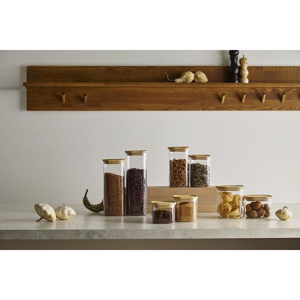 Банка для хранения квадратная glass bamboo 1.5 л Smart Solutions