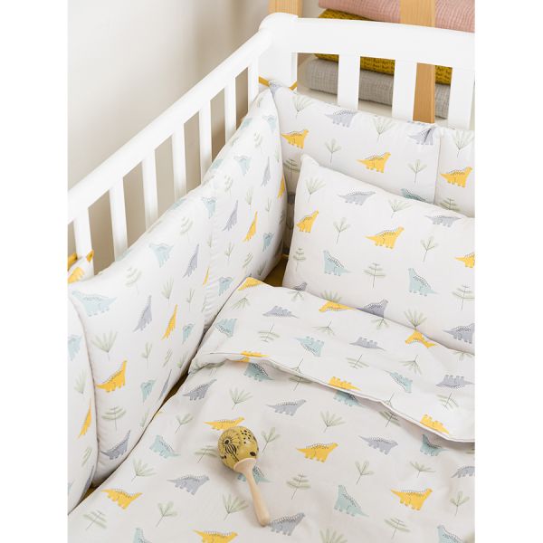 Комплект постельного белья из сатина с принтом dinosauria world из коллекции tiny world, 110х140 см Tkano