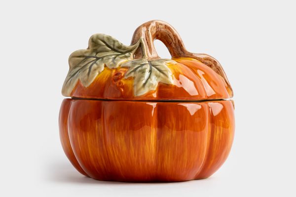 Емкость для хранения 13х12 см, 520 мл, керамика, оранжево-зеленая, Тыква, Bright pumpkin ANNA LAFARG