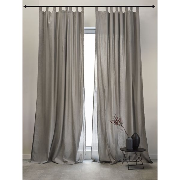Штора из хлопка двойная базовая серого цвета из коллекции essential, 150х290 см Tkano