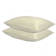 Набор из двух наволочек из сатина серо-бежевого цвета с брашинг-эффектом из коллекции essential Tkano
