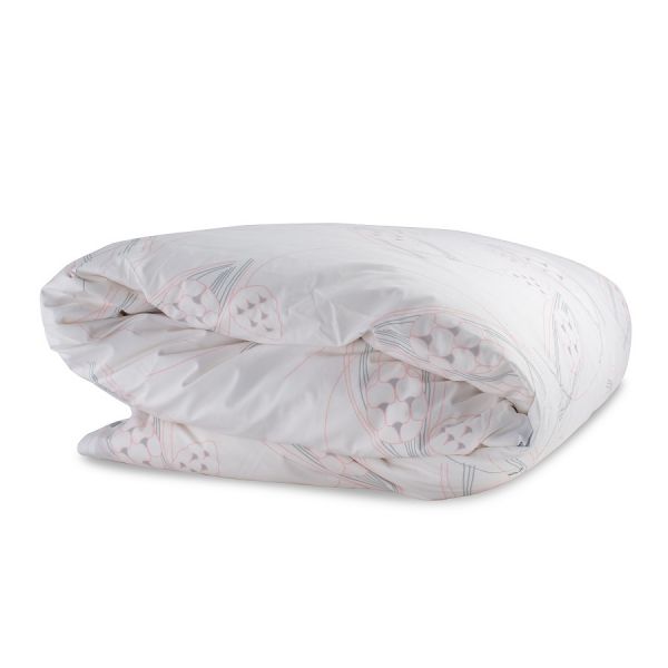 Комплект постельного белья из перкаля белого цвета с принтом 'Хвойное утро' из коллекции russian north, 150х200 см Tkano