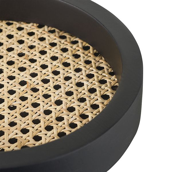 Поднос из дерева и ротанга круглый woodnes, D23 см, черный