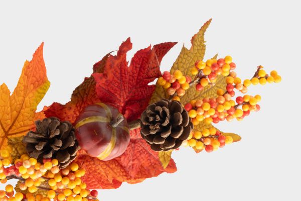 Ветка декоративная 54 см, полиэстер/пенопласт, Букет с тыквой, Bright pumpkin ANNA LAFARG
