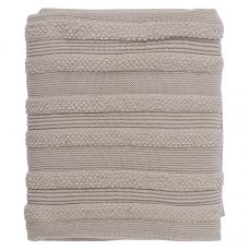 Плед из хлопка с буклированной вязкой светло-серого цвета из коллекции essential, 130х170 см