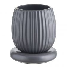 Горшок цветочный серого цвета из коллекции edge, 2,7 л