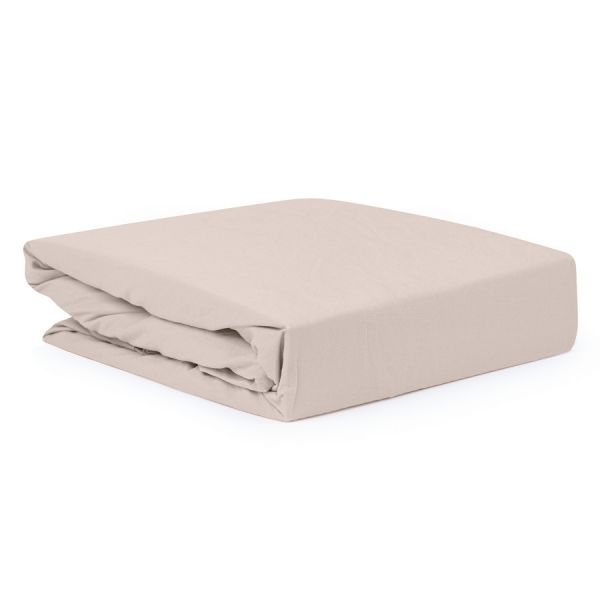 Простыня из сатина бежевого цвета из коллекции essential