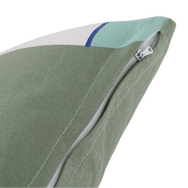 Подушка декоративная из хлопка мятного цвета с авторским принтом из коллекции freak fruit