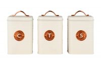 Набор банок для сыпучих продуктов Grandham, кремовые, 1,45 л, 3 шт Maxwell & Williams