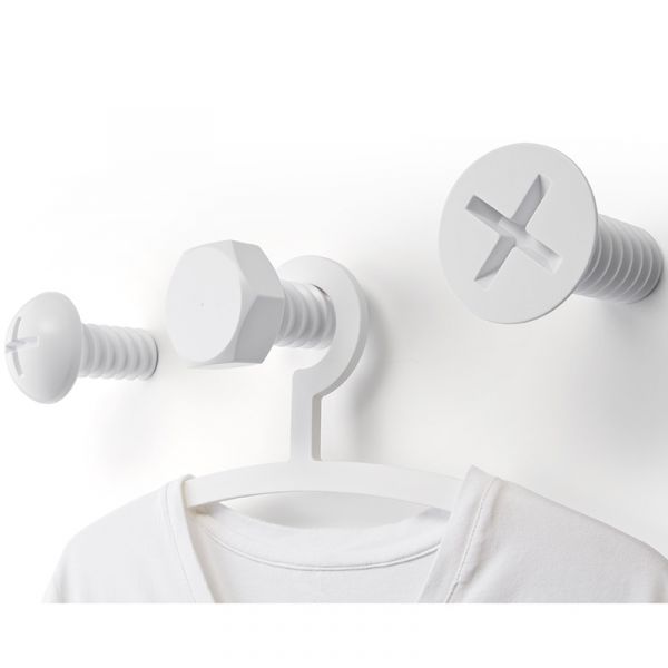 Набор вешалок Screw 3 шт цвет белый