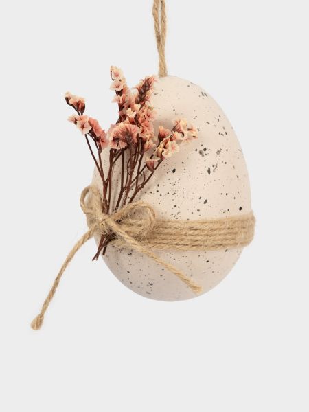 Подвеска, пасхальное яйцо, 9 см, пластик, сиреневая, Веточки, Interior Easter
