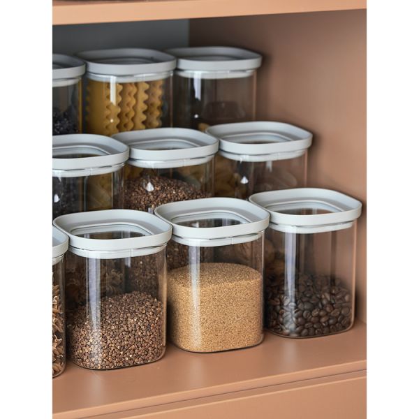 Банка для хранения стеклянная с крышкой 1.5 л, светло-серая Smart Solutions