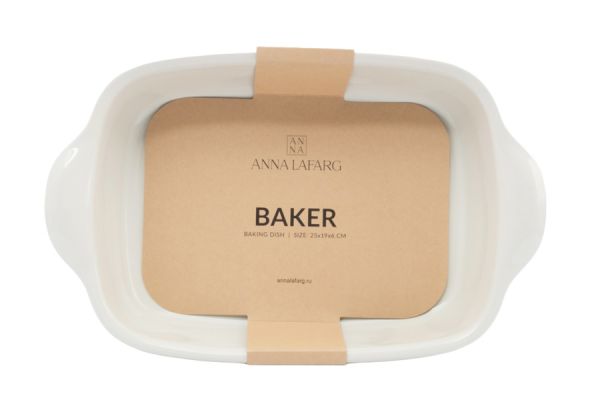 Форма для запекания 25х19 см прямоугольная, молочная, Baker ANNA LAFARG