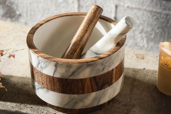 Ступка с пестиком Wood&Marble, 15 см Home & Style