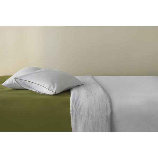 Простыня на резинке из сатина из коллекции meditation, olive, 160х200х30 см Tkano