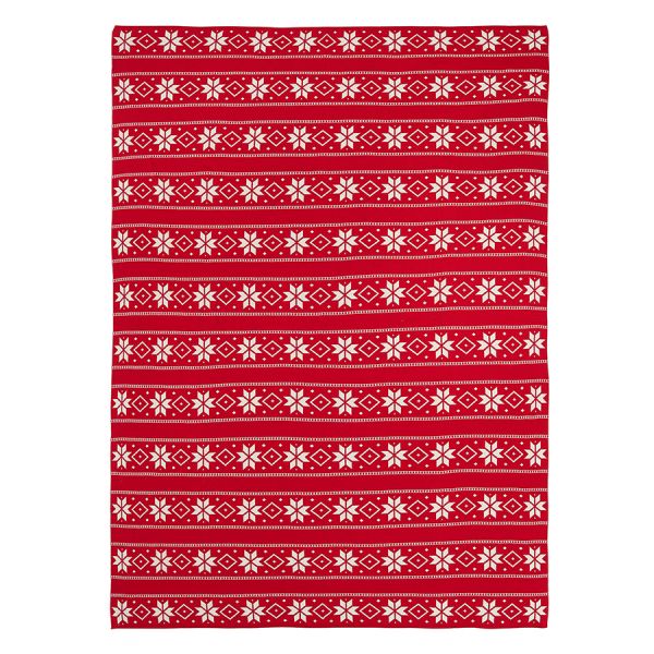 Плед из хлопка с новогодним рисунком frostwork из коллекции new year essential, 130x180 см Tkano
