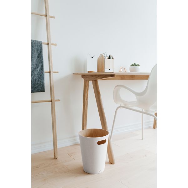 Контейнер мусорный Woodrow белая/никель