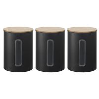 Набор банок для хранения kaffi, 1 л, матовые черные, 3 шт