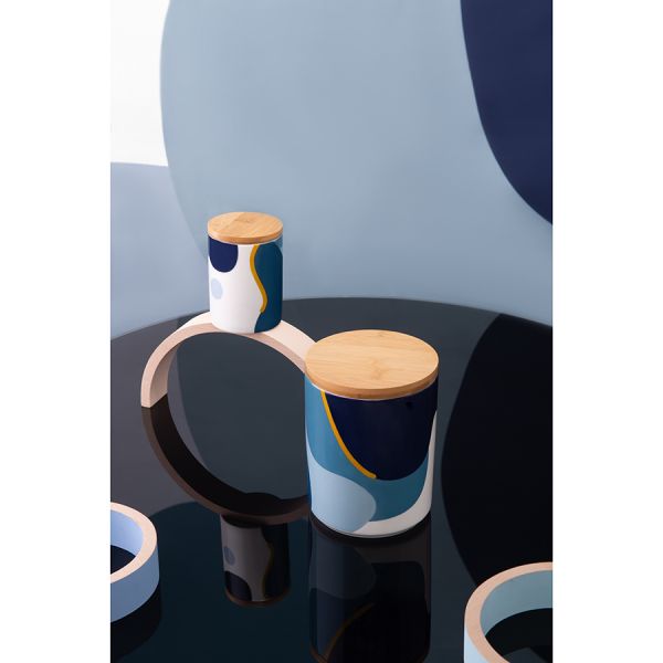 Банка для хранения синего цвета с авторским принтом из коллекции freak fruit 275мл