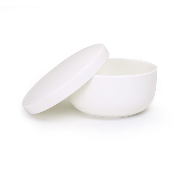 Чаша с крышкой 360 мл, белый костяной фарфор, АККУ