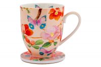 Кружка с подставкой Камелии на розовом 0,4 л Maxwell & Williams