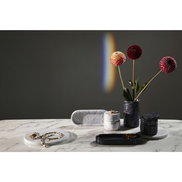 Шкатулка для украшений marm, D10,5х11,8 см, черный мрамор Bergenson Bjorn