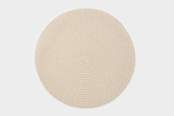 Салфетка под приборы, 38 см, полипропилен, круглая, молочно-бежевая, Matera ANNA LAFARG