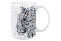 Кружка 500 мл, фарфор, белая, Леопард, Wild ANNA LAFARG