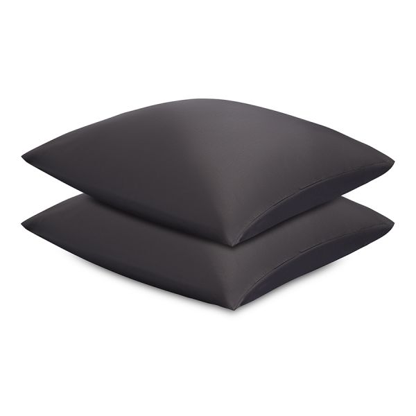 Набор наволочек из премиального сатина темно-серого цвета из коллекции essential, 70х70 см Tkano