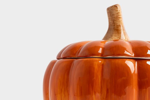 Кружка 450 мл, с крышкой, керамика, оранжево-зеленая, Тыква, Bright pumpkin ANNA LAFARG
