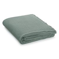 Покрывало вафельное из хлопка цвета шалфея из коллекции essential, 180х250 см Tkano