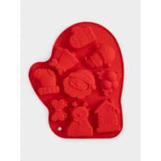 Форма для выпечки кексов 25х20 см, 9 отд, силикон, красная, Варежка, Muffin ANNA LAFARG