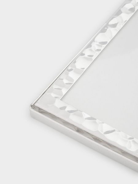 Фоторамка 11х16 см, металл/стекло, серебристая, Мятый эффект, Museum
