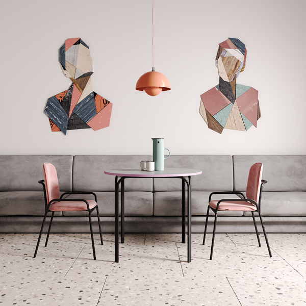 Столик кофейный ror, D50 см, черный/серый/розовый Latitude